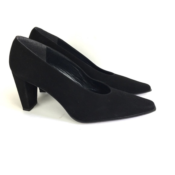 NEW Stuart Weitzman Black Suede Pumps Size 7.5 B - Picture 4 of 11